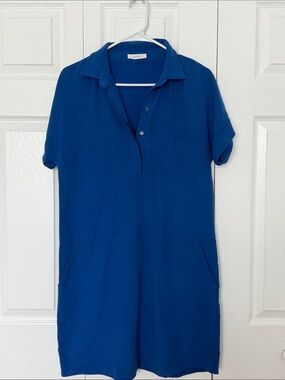 Sita Murt Short Sleeve Polo Shirt Dress in Vibrant Blue